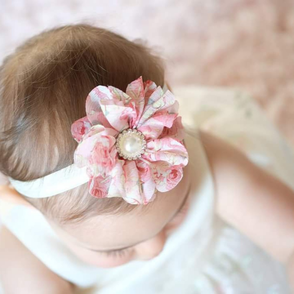 Vintage Inspired Floral Headband, Infant Headband